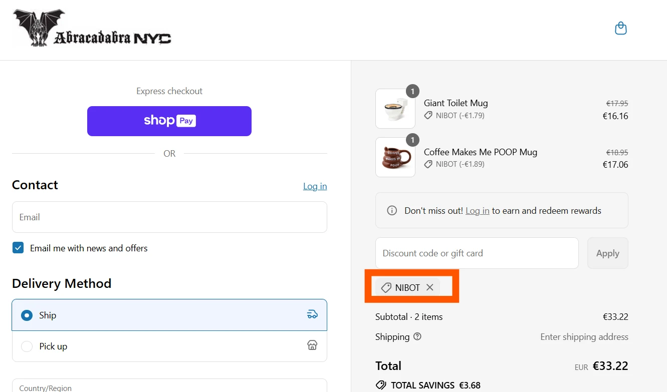 Use Discount Code NIBOT for 10% OFF Sitewide at abracadabranyc.com